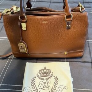 Ralph Lauren Satchel/Shoulder Handbag Pebble Leather